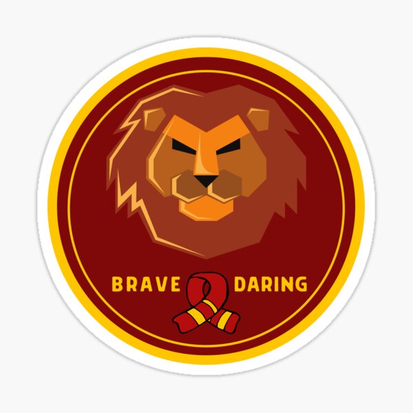 Strong Griffin Lion Badge with Scarf Sticker