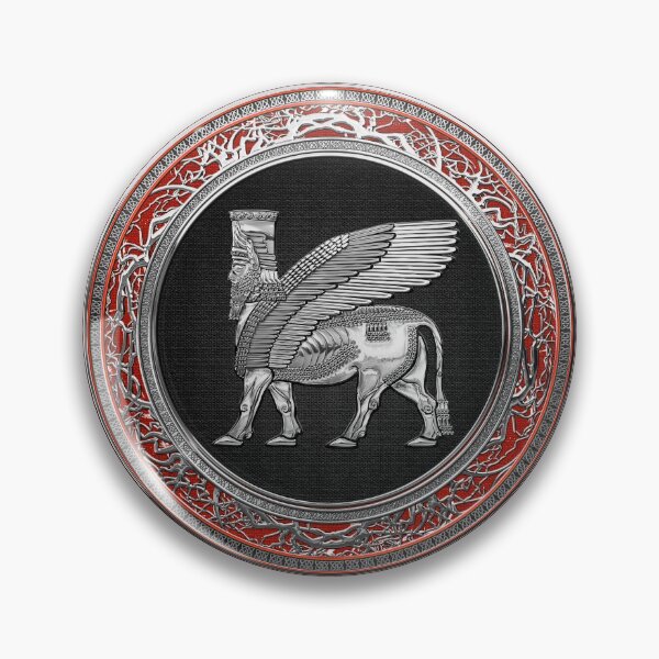 Item preview, Assyrian Winged Bull - Silver Lamassu over Red Velvet designed and sold by Serge Averbukh Art Studio.