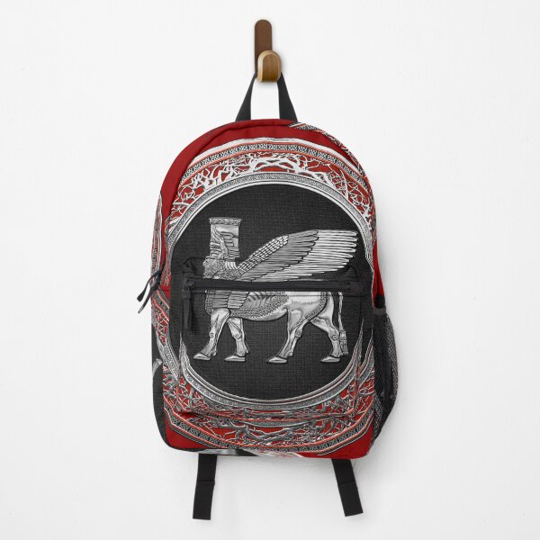 Item preview, Assyrian Winged Bull - Silver Lamassu over Red Velvet designed and sold by Serge Averbukh Art Studio.