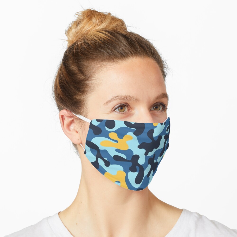 Download Camouflage Pattern Military Background Camo Design Blue And Yellow Mask By Happyhero1 Redbubble PSD Mockup Templates