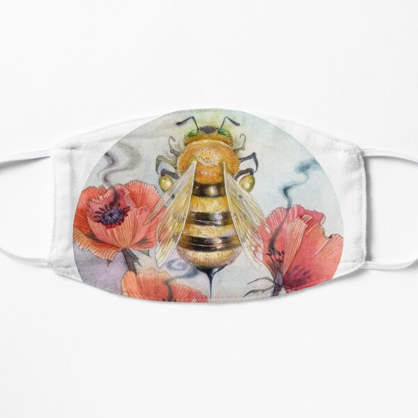 Honeybee - Poppies Flat Mask