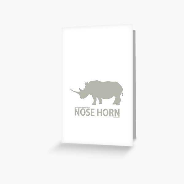 Grey rhino silhouette (Literal Danish) - Nose Horn Greeting Card