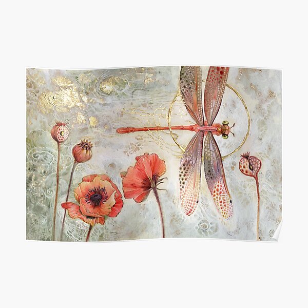 Red Jewel Damselfly Poster