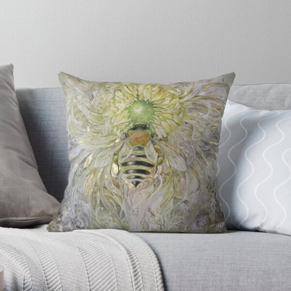 Honeybee - "When Flowers Dream" Throw Pillow