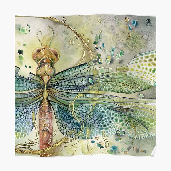 Green Jewel Dragonfly Poster