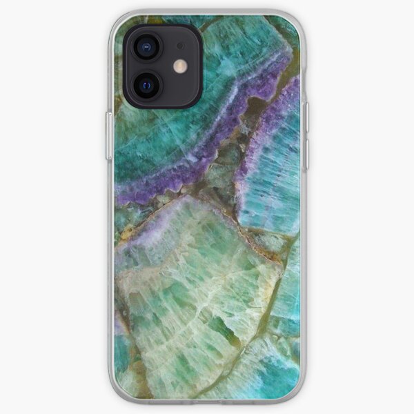 Colorful Fluorite semi precious gem stone iPhone Soft Case