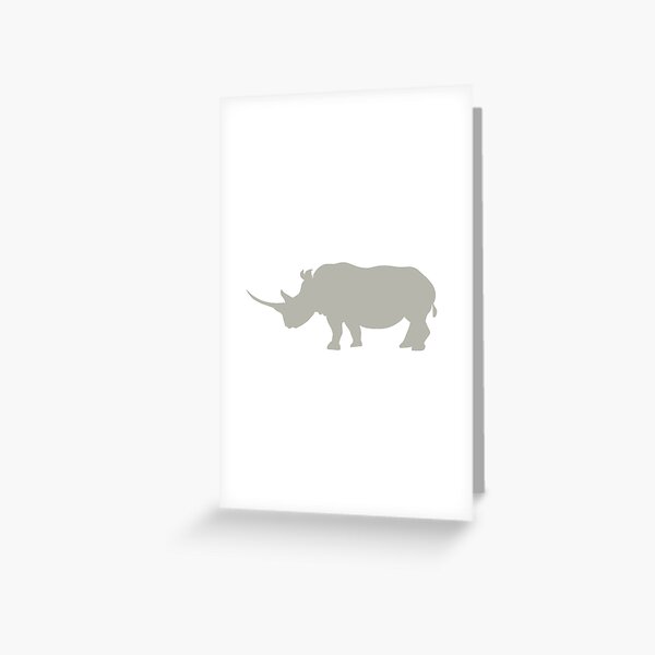 Grey rhino silhouette Greeting Card