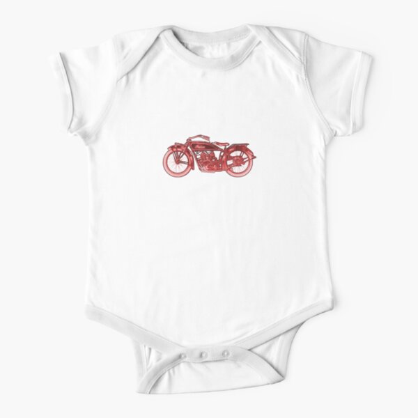 Vintage Indian Scout Motorcycle Print Short Sleeve Baby One-Piece