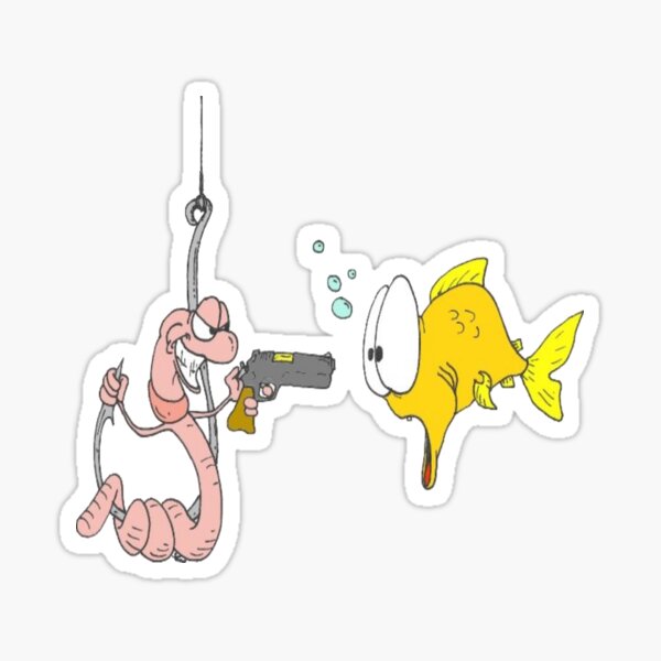 Worm Fishing Stickers for Sale, Free US Shipping