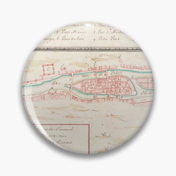 Item preview, Vintage Seine River of Paris France Map (1760) designed and sold by BravuraMedia.