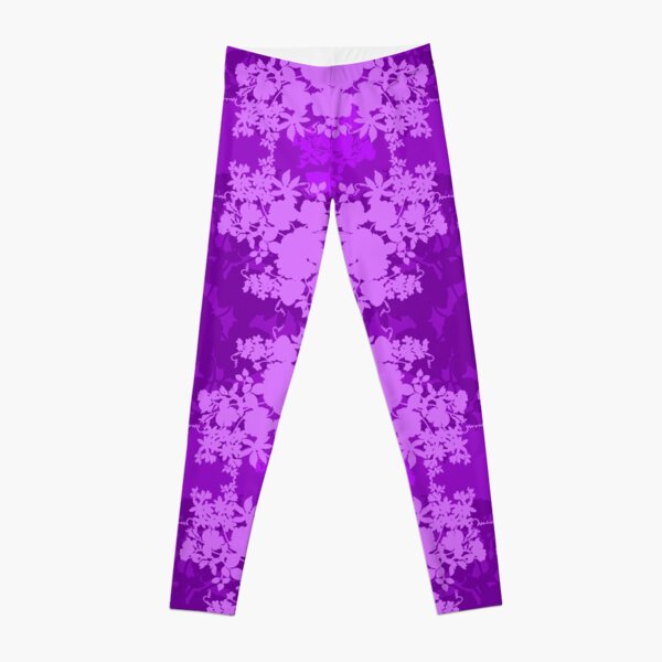 Layered Graphic Floral Silhouette Design Leggings