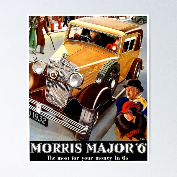 Item preview, Morris Major 6 British classic car art deco advert designed and sold by aapshop.