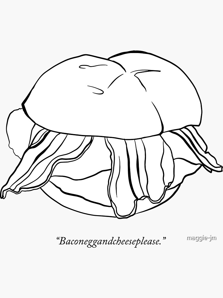 "Bacon, Egg, and Cheese Please Sandwich Illustration with Quote