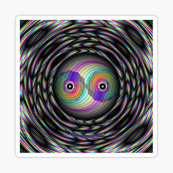 Yang Moire Optical Pattern Art Sticker