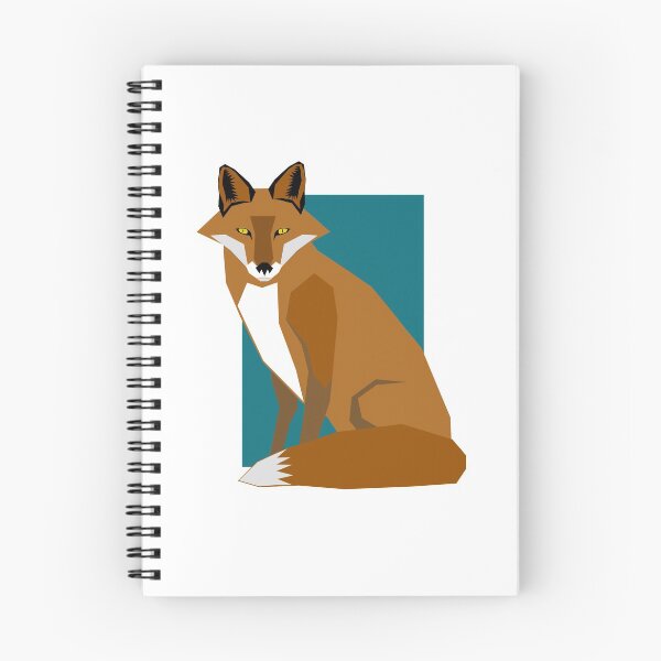 Item preview, Red Fox Geometric Art with Teal Background Rectangle designed and sold by WildByNature.