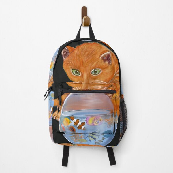 Item preview, Curious kitten with Aquarium Globe - cute ginger cat with Octopus squid and friends tropical Coral reef fish rainbow coloured / colored fish and octopus swimming under the sea designed and sold by Artonmytee.