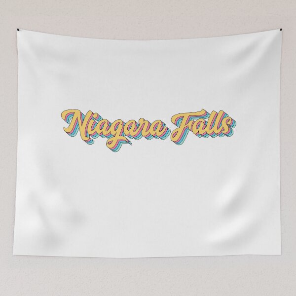 Item preview, Niagara Falls Retro Yellow Script designed and sold by modeoftravel.