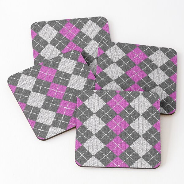 Item preview, Grey / Pink argyle pattern designed and sold by House of Laurent.