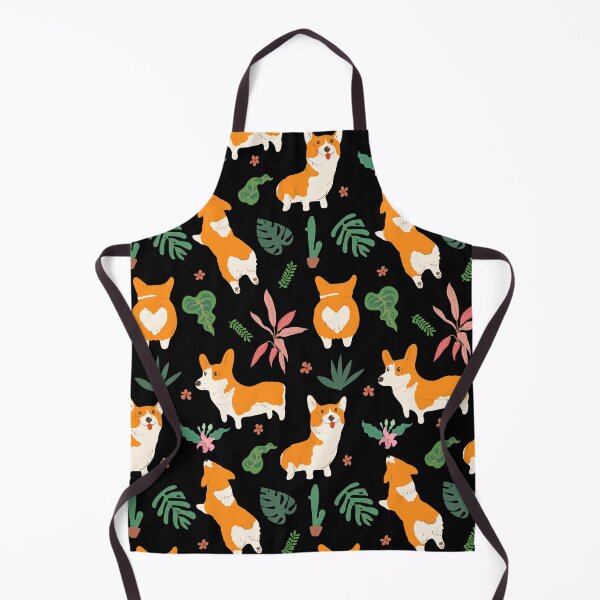 Item preview, Corgi and Tropical leaf pattern designed and sold by graphicmeyou.