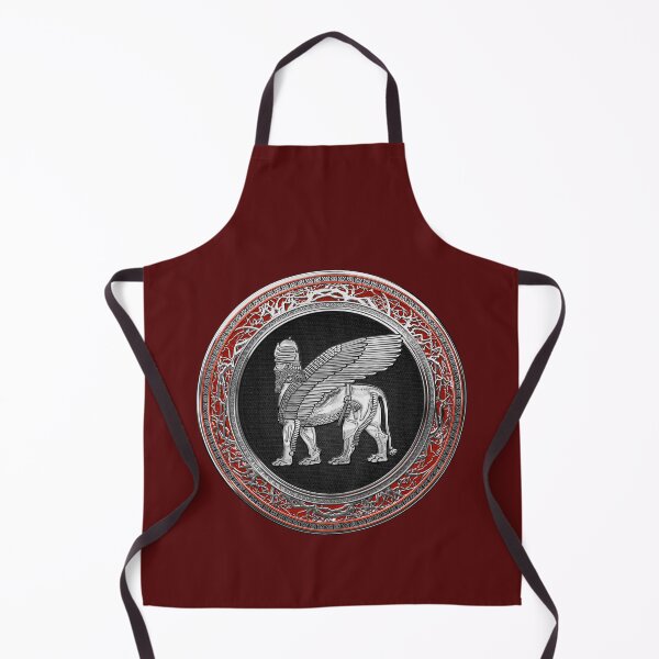 Item preview, Assyrian Winged Lion - Silver Lamassu over Red Velvet designed and sold by Serge Averbukh Art Studio.