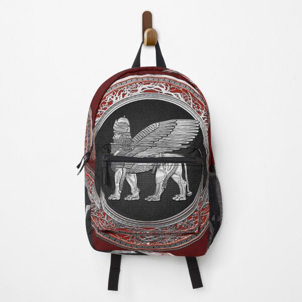 Item preview, Assyrian Winged Lion - Silver Lamassu over Red Velvet designed and sold by Serge Averbukh Art Studio.