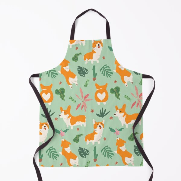 Item preview, Corgi and Tropical leaf pattern designed and sold by graphicmeyou.