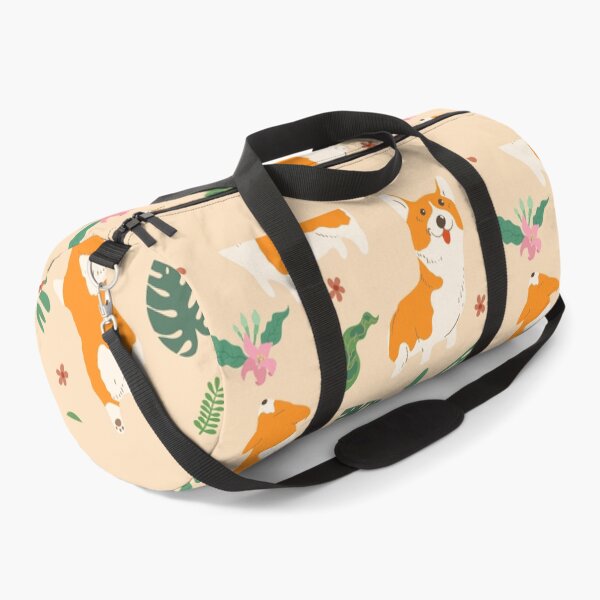 Item preview, Corgi and Tropical leaf pattern designed and sold by graphicmeyou.