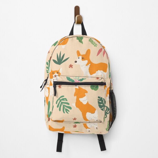 Item preview, Corgi and Tropical leaf pattern designed and sold by graphicmeyou.