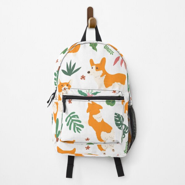 Item preview, Corgi and Tropical leaf pattern designed and sold by graphicmeyou.