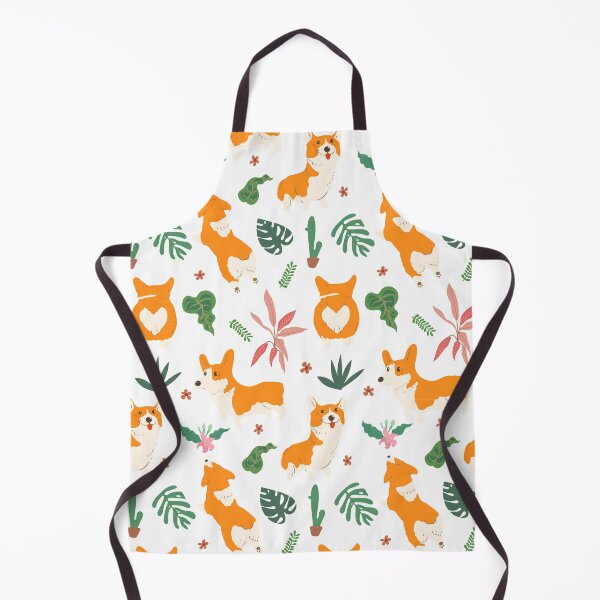 Item preview, Corgi and Tropical leaf pattern designed and sold by graphicmeyou.