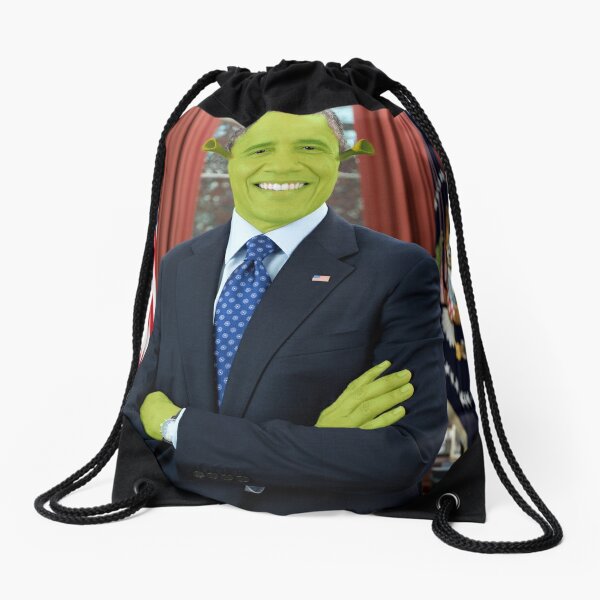 Shrek Meme Drawstring Bags Redbubble - i guess obama is now shrek roblox