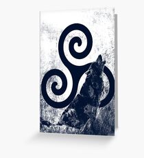 Triskele and Wolf Greeting Card