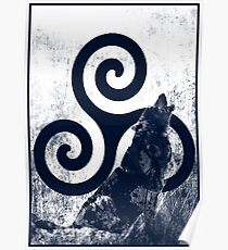 Triskele and Wolf Poster
