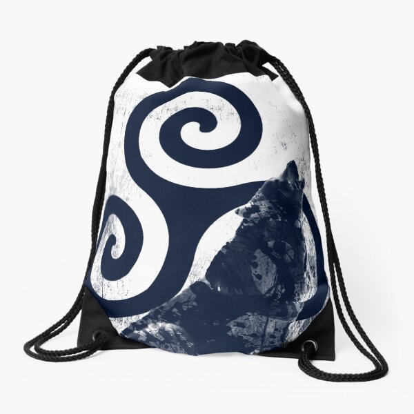 Triskele and Wolf Drawstring Bag