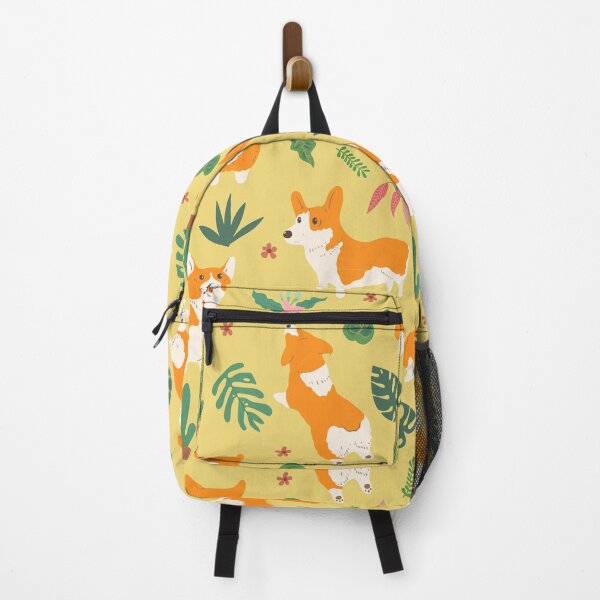 Item preview, Corgi and Tropical leaf pattern designed and sold by graphicmeyou.