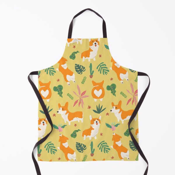 Item preview, Corgi and Tropical leaf pattern designed and sold by graphicmeyou.