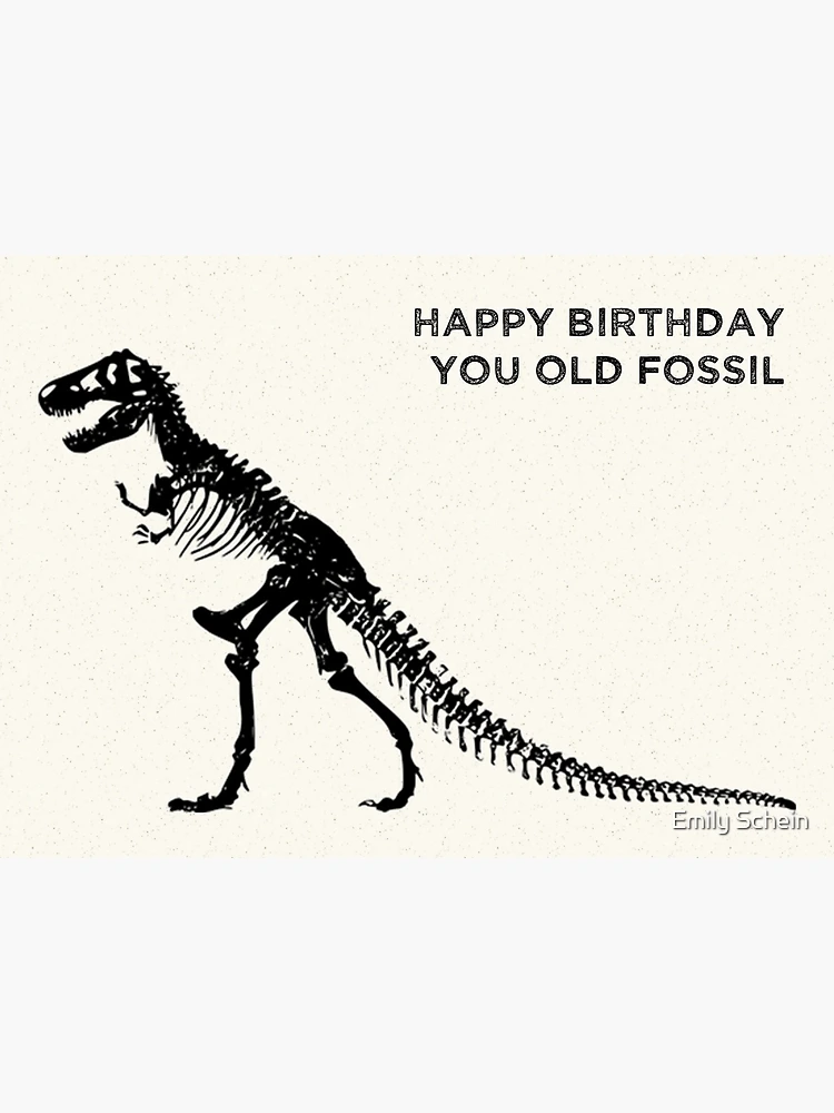 Happy Birthday You Old Fossil Greeting Card for Sale by Emily Schein Redbubble