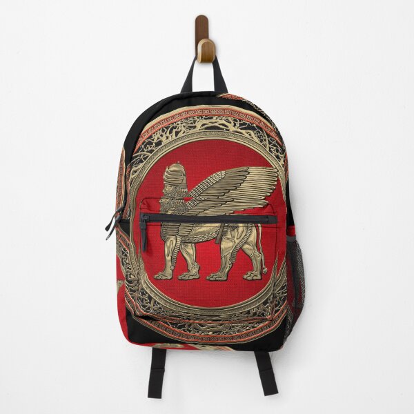 Item preview, Assyrian Winged Lion - Gold Lamassu over Black Velvet designed and sold by Serge Averbukh Art Studio.