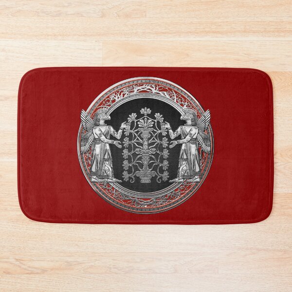 Item preview, Two Instances of Silver God Ninurta with Tree of Life over Red Velvet designed and sold by Serge Averbukh Art Studio.