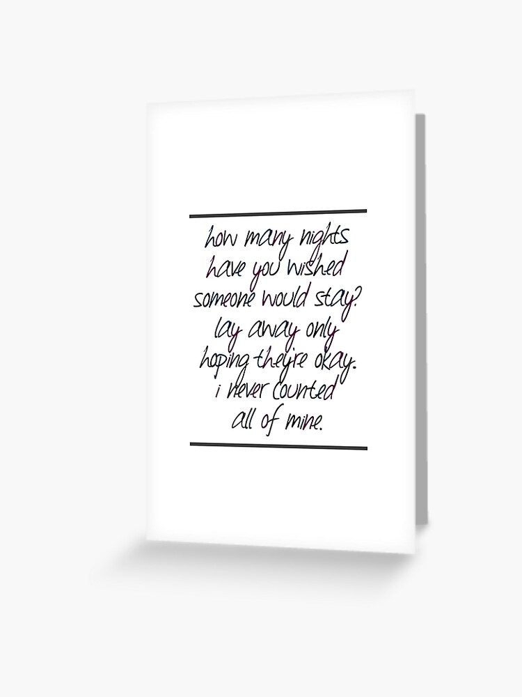 Infinity Lyrics 1d Greeting Card By Irwintothehayes Redbubble