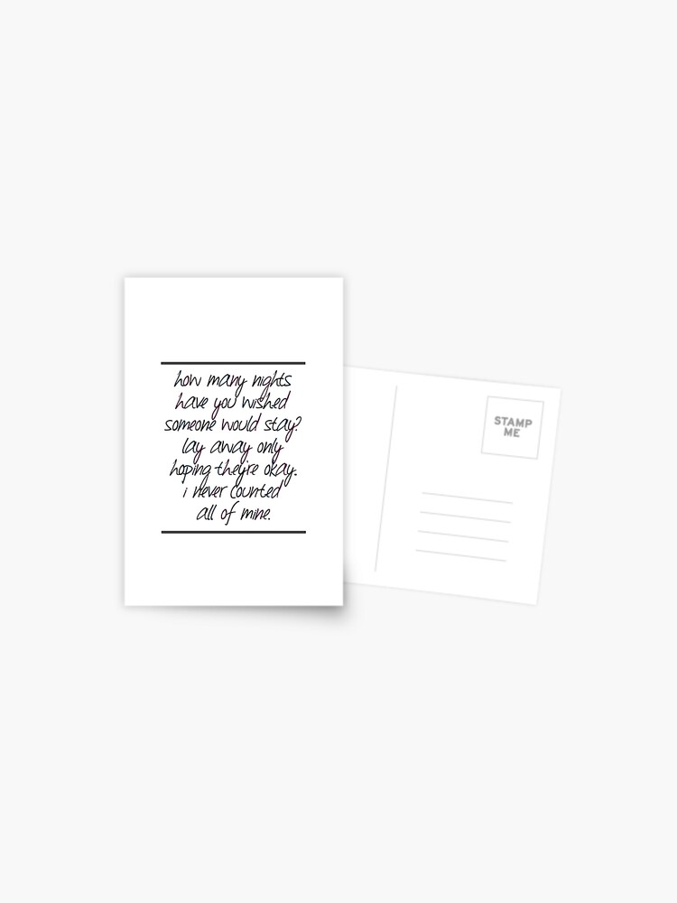 Infinity Lyrics 1d Postcard By Irwintothehayes Redbubble