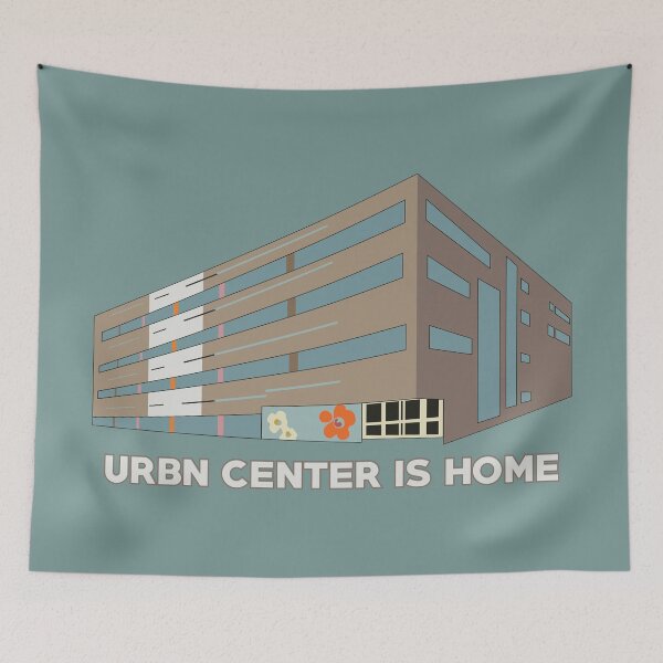 Item preview, URBN Center is Home (Philadelphia) - Simple Digital Sketch with Beige Text designed and sold by JD-PANDA.