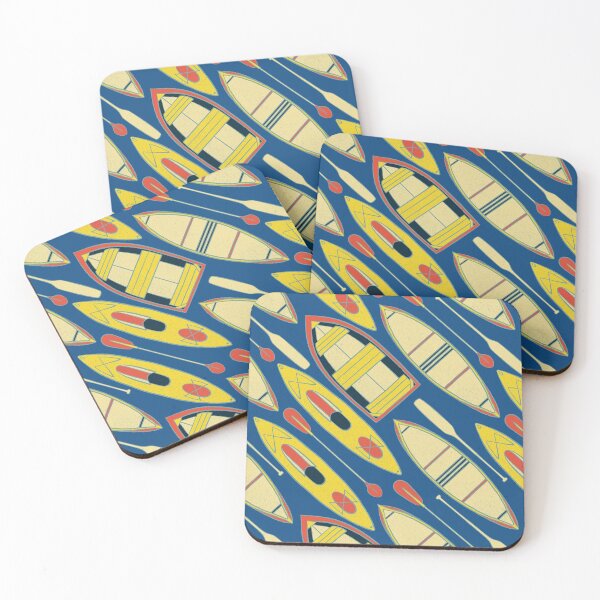 Item preview, Cottage Boats in Red, Yellow and Blue designed and sold by carabara.