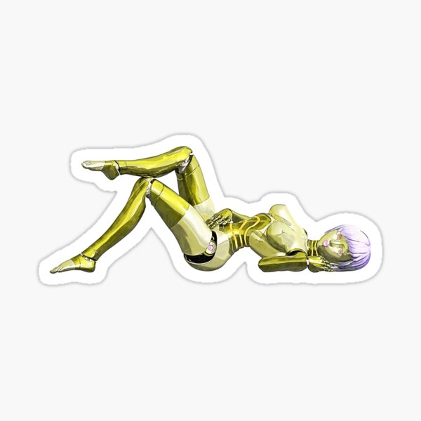 Gold Bot Pinup Sticker