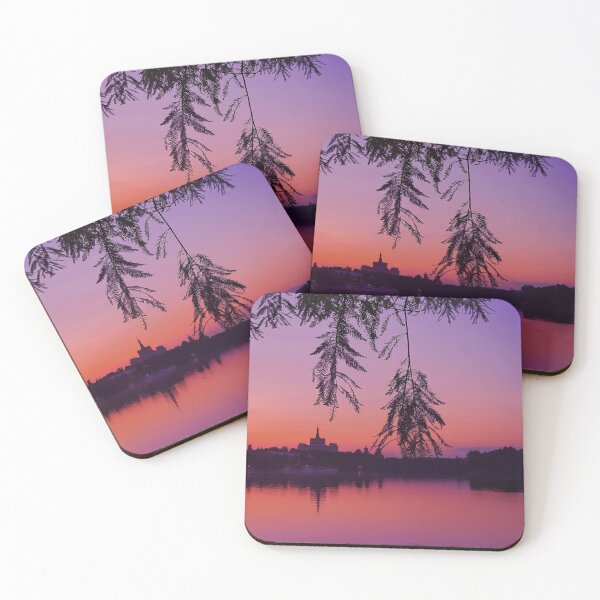 Item preview, Sunset In The Summer By The Lake With City Skyline designed and sold by miraminerva09.
