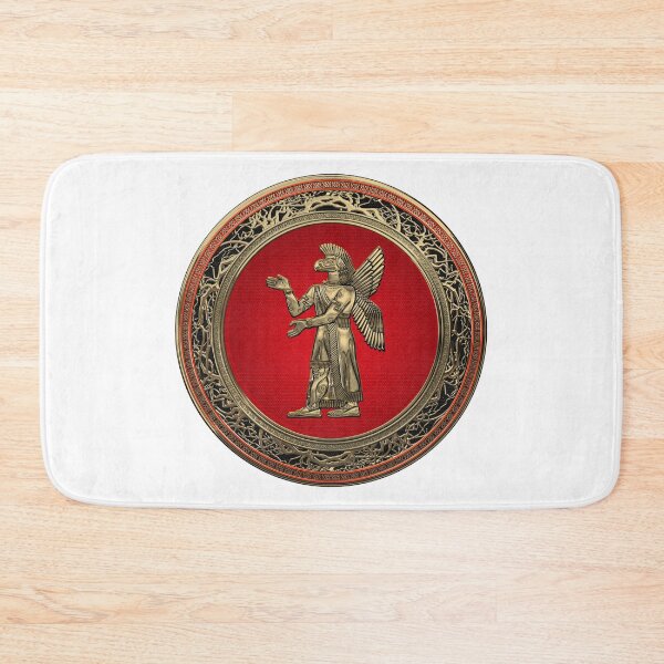 Item preview, Sumerian Deities - Gold God Ninurta over White Leather designed and sold by Serge Averbukh Art Studio.