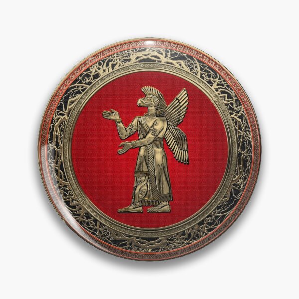 Item preview, Sumerian Deities - Gold God Ninurta over White Leather designed and sold by Serge Averbukh Art Studio.