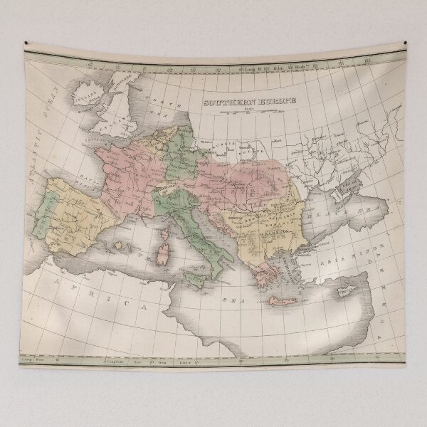 Item preview, Vintage Map of Southern Europe (1838) designed and sold by BravuraMedia.