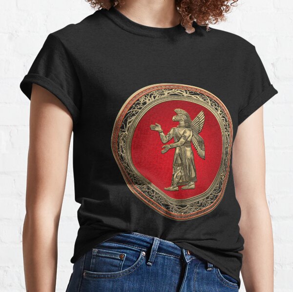Sumerian Deities - Gold God Ninurta over Black Velvet Classic T-Shirt