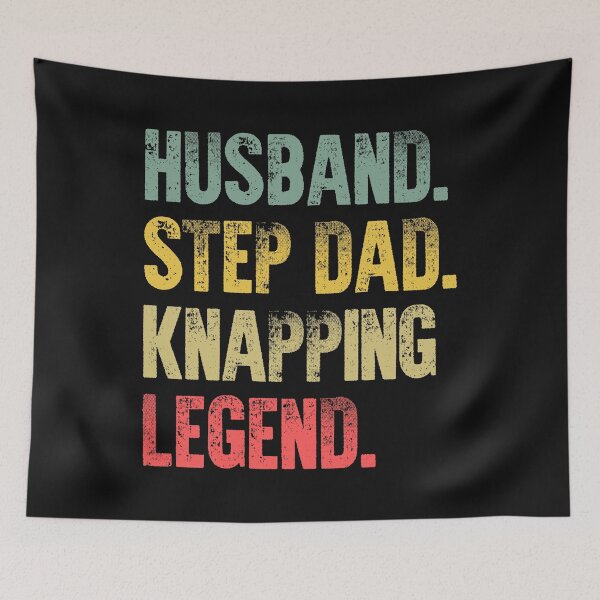 Item preview, Funny Men Vintage T Shirt Husband Step Dad Knapping Legend designed and sold by Bendthetrend.